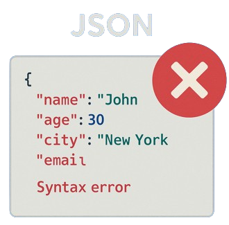 Ejemplo de un validador JSON mostrando un error de sintaxis